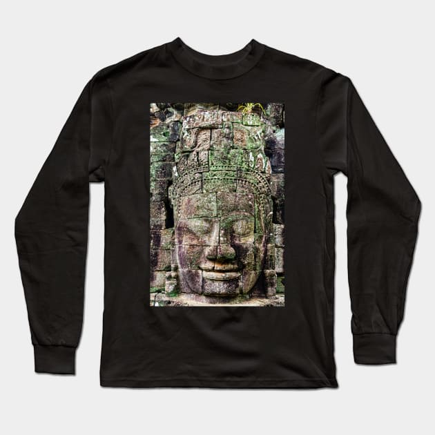 Bayon Face Long Sleeve T-Shirt by bulljup